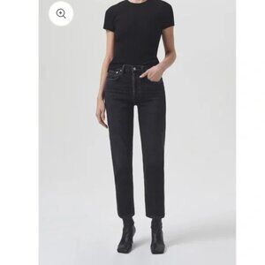 Agolde Riley High Rise Straight Crop Jeans in Panoramic